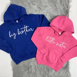 Big Brother/Little Sister Matching Script Hoodies (MRK X) girls dresses outlet