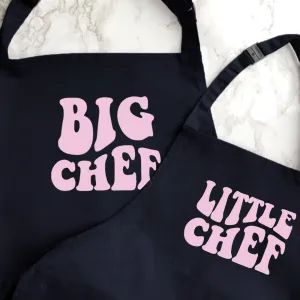 Big Chef & Little Chef Black/Pink Aprons grandma outfits sale
