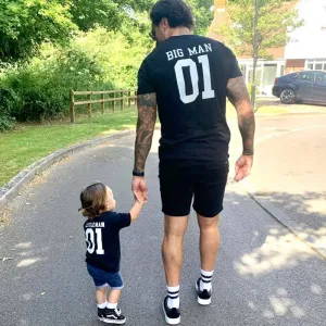 Big Man & Little Man Matching Black T-Shirts daddy outfits clearance