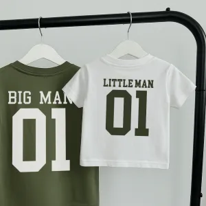 Big Man & Little Man Matching Green/White T-Shirts daddy outfits clearance