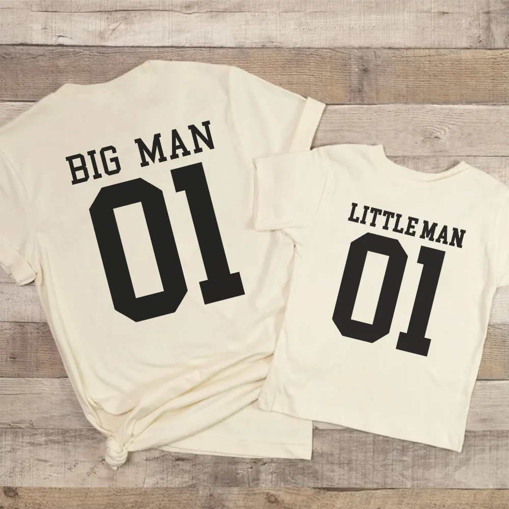 Big Man & Little Man Matching Natural T-Shirts daddy outfits clearance