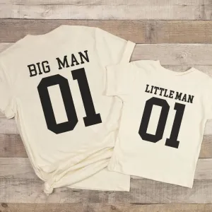 Big Man & Little Man Matching Natural T-Shirts daddy outfits clearance