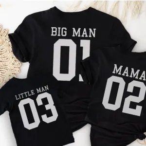 Big Man, Mama & Little Man Matching Black T-Shirts mens dad clothes online