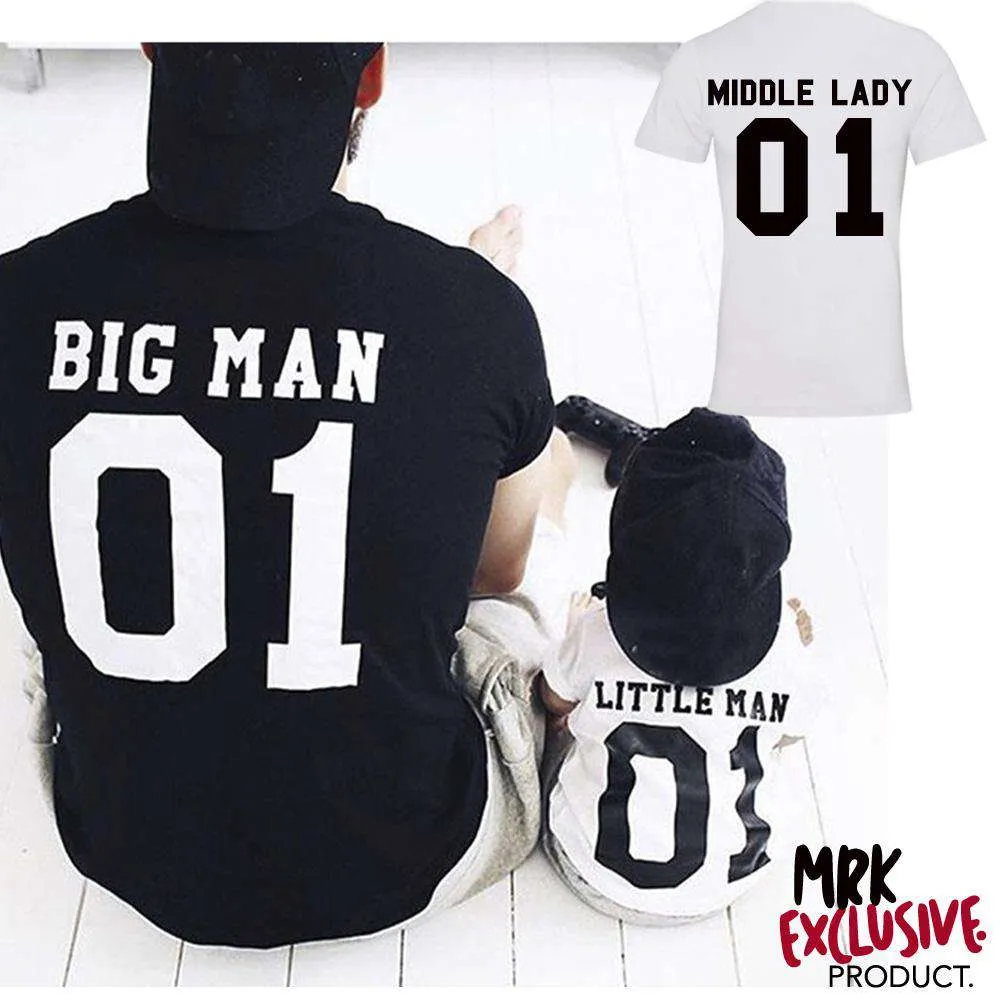 Big Man, Middle Lady, Little Man Matching Tees (MRK X) dads clothes cheap