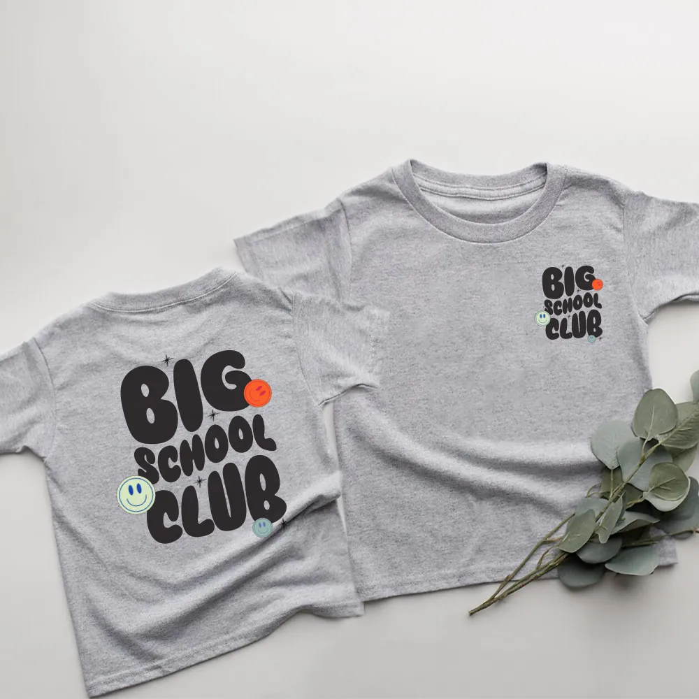 Big School Club Front & Back Graphic T-Shirt girls pajamas promo