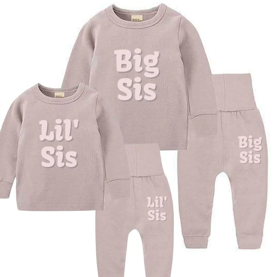 Big Sis & Little Sis Vivid Logo 2 Piece Dust Pink Tracksuit Sets girls dresses outlet
