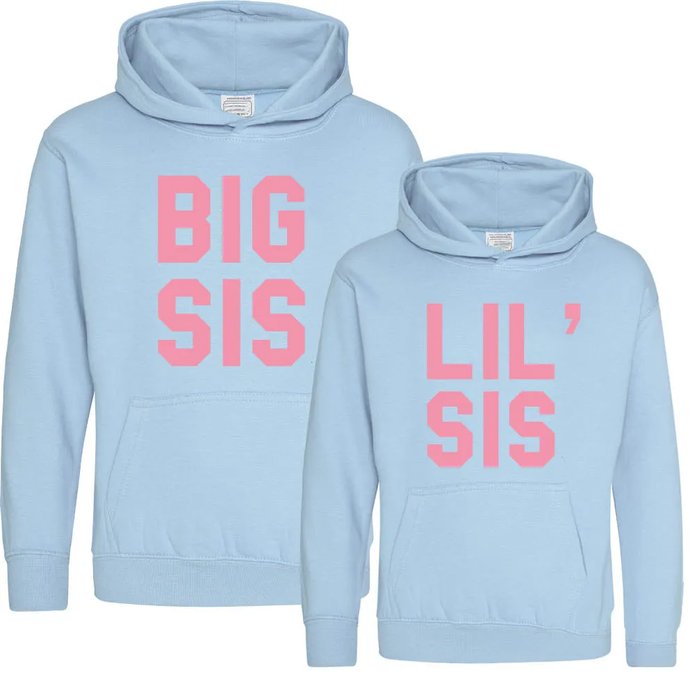 Big Sis/Lil' Sis Matching Baby Blue Hoodies girls dresses outlet