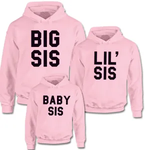 Big Sis/Lil/Baby Sis Matching Pastel Pink Hoodies 00 (MRK X) girls dresses outlet