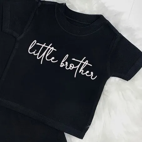 Big Sister & Little Brother Black Script T-Shirts (MRK X)