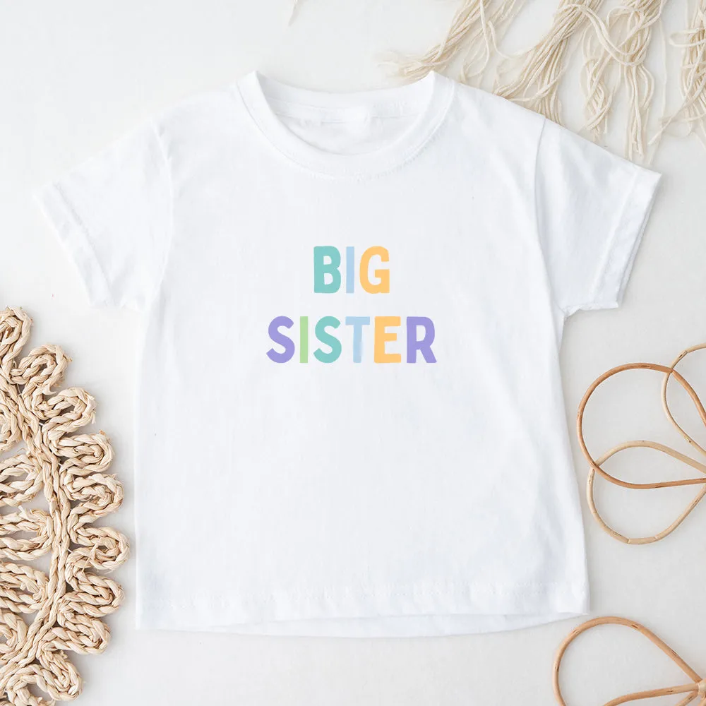 Big Sister Pastel Kids T-Shirt girls pajamas promo