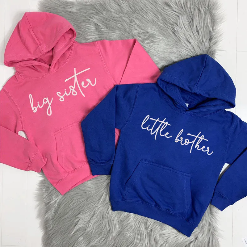 Big Sister/Little Brother Matching Script Hoodies (MRK X) girls dresses outlet