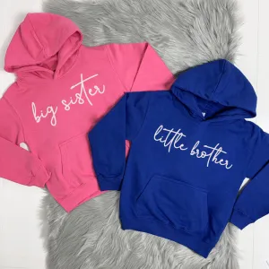 Big Sister/Little Brother Matching Script Hoodies (MRK X) girls dresses outlet