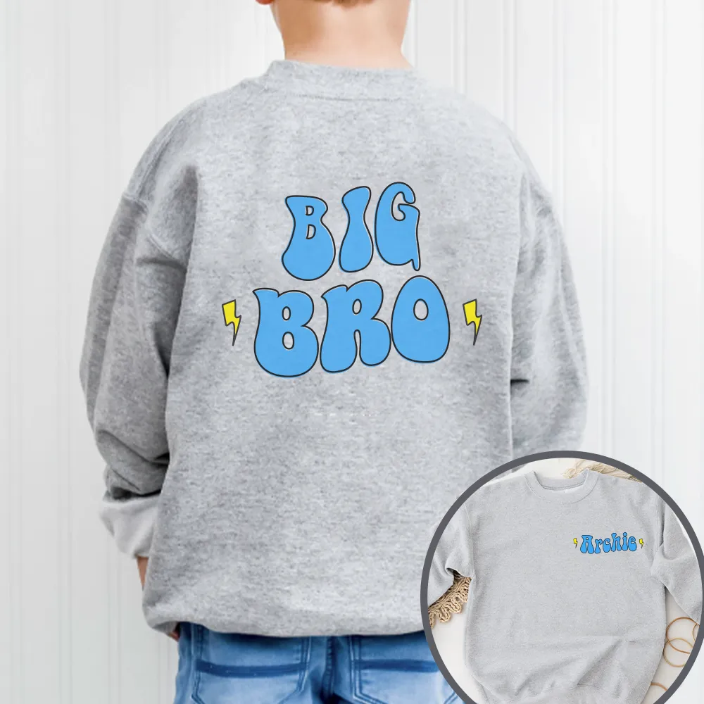 Big/Lil Bro & Sis kids Personalised Heather Grey Sweatshirts girls dresses outlet