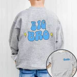 Big/Lil Bro & Sis kids Personalised Heather Grey Sweatshirts girls dresses outlet