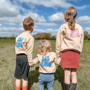 Big/Lil Bro & Sis kids Personalised Sand Sweatshirts boys fashion clearance