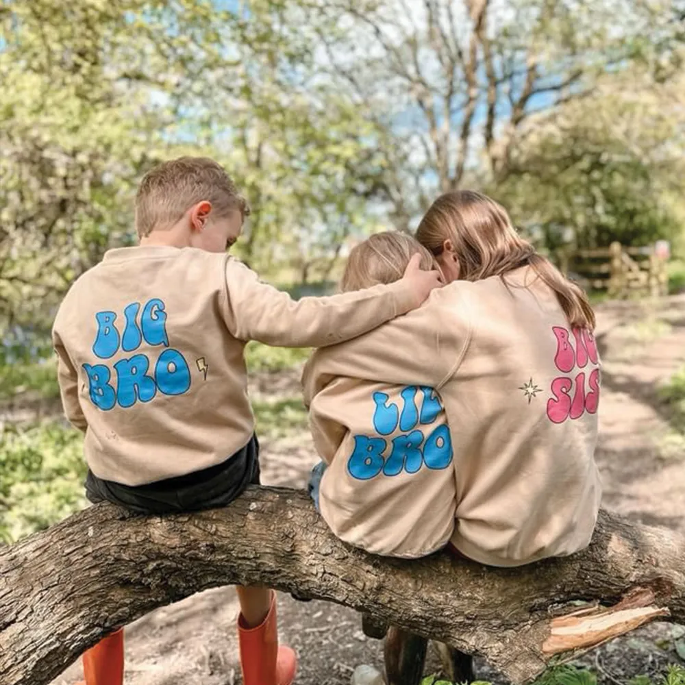 Big/Lil Bro & Sis kids Personalised Sand Sweatshirts girls skirts clearance