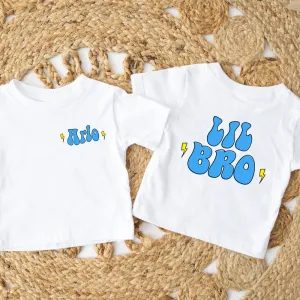 Big/Lil Bro & Sis kids Personalised White T-Shirts girls dresses outlet
