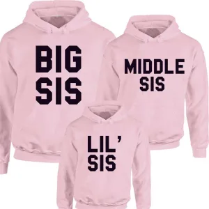 Big/Middle/Lil' Sis Matching Pastel Pink Hoodies (1-13 Years) (MRK X) girls dresses outlet