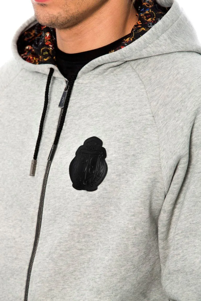 Milliardär Italienische Couture Eleganter Grauer Kapuzen-Baumwoll-Jogginganzug