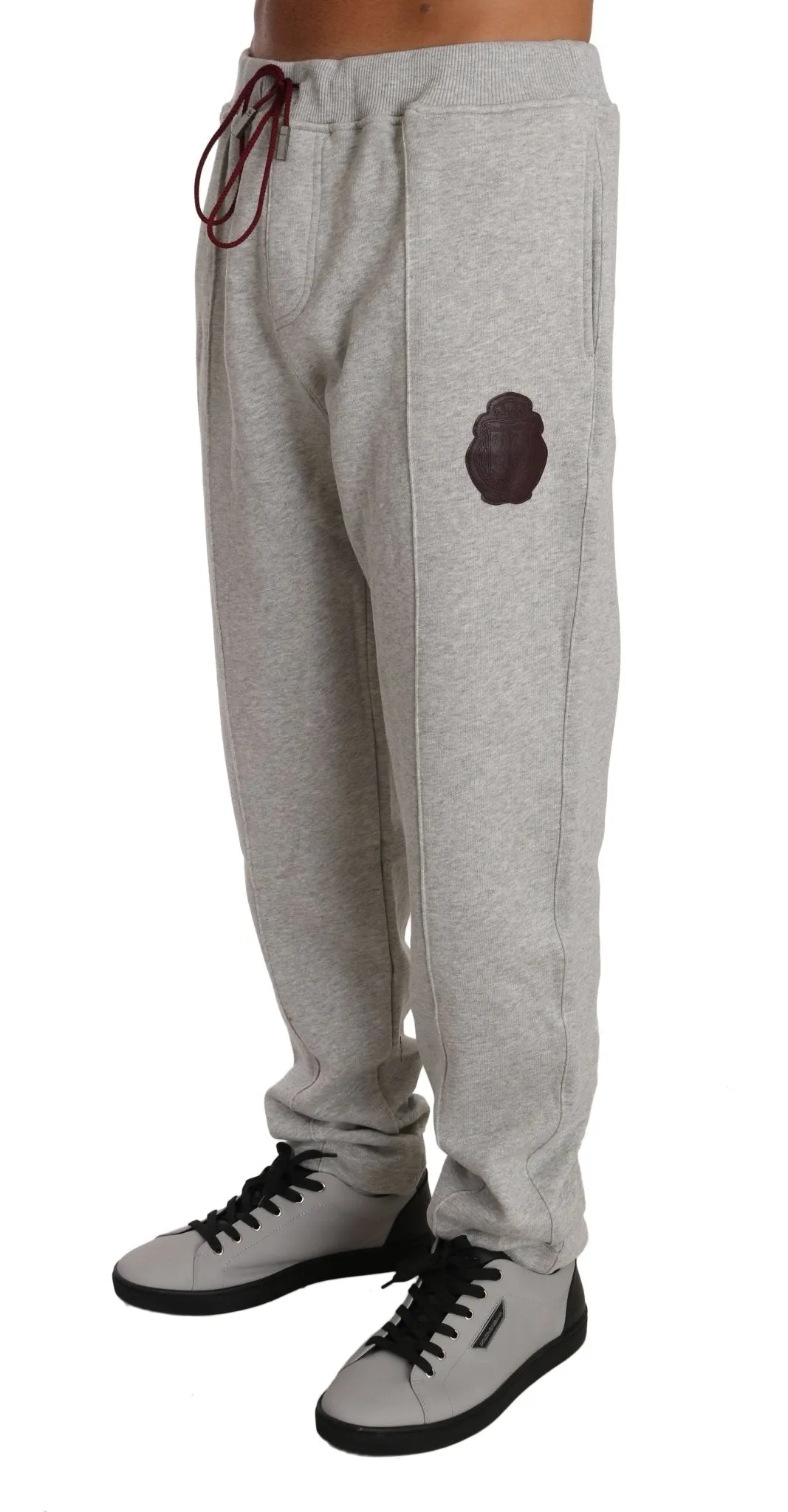 Milliardär Italienische Couture Eleganter Grauer Kapuzen-Jogginganzug