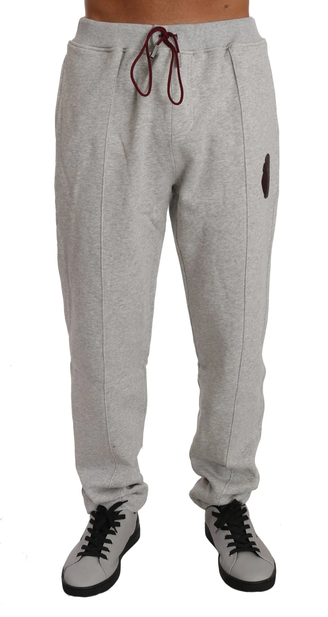 Milliardär Italienische Couture Eleganter Grauer Kapuzen-Jogginganzug