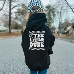 Birthday Dude Front & Back Graphic Kids Hoodie boys clothes cheap sale