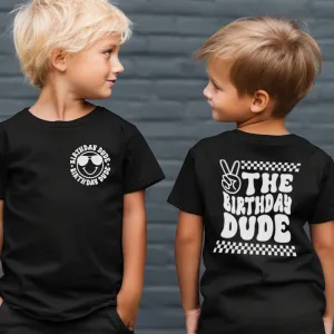 Birthday Dude Front & Back Graphic Kids Tee boys clothes cheap sale