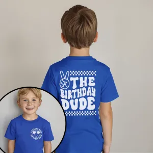 Birthday Dude Front & Back Graphic Kids Tee boys clothes cheap sale