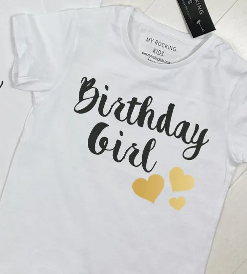 Birthday Girl Matching Mum & Daughter White Tees (MRK X)