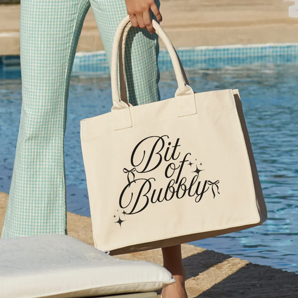 Bit Of Bubbly Resort Canvas Bag mum jeans promo