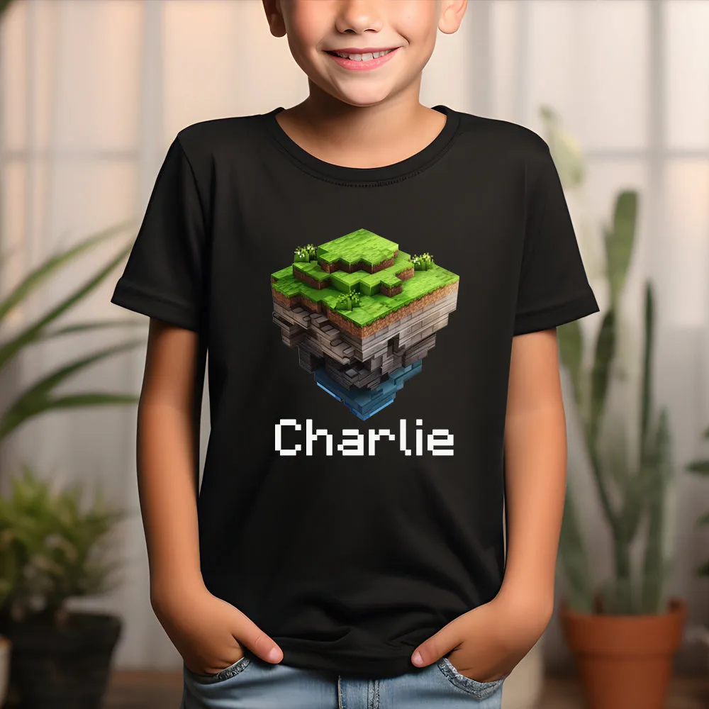 Block Crafter Personalised T-Shirt boys clothes cheap sale