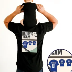 Blue Daddy's Team Poster Back Graphic T-shirt dad hats promo code