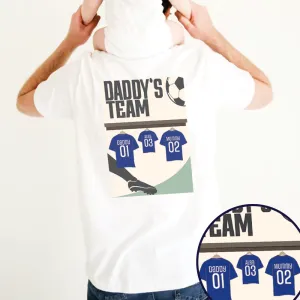 Blue Daddy's Team Poster Back Graphic T-shirt dad hats promo code
