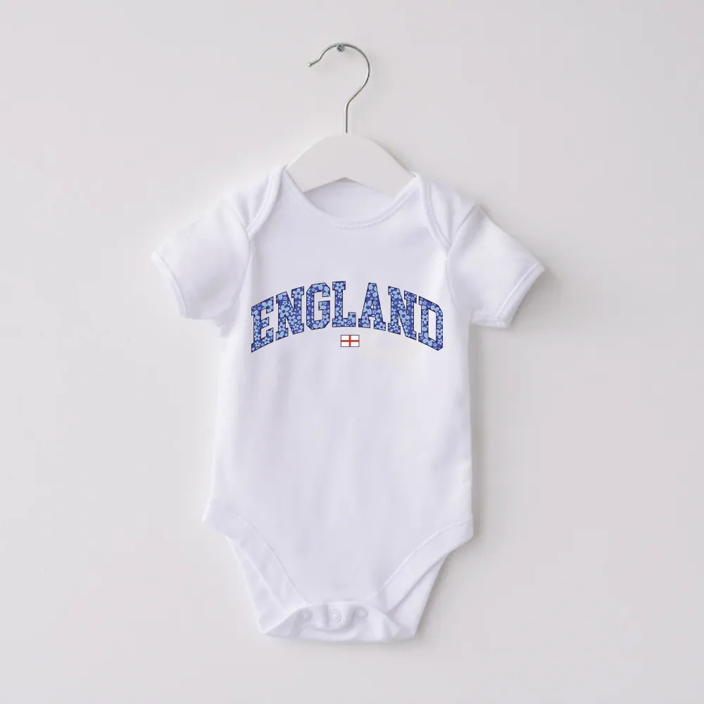 Blue Floral England White Baby Vest cheap baby clothes online