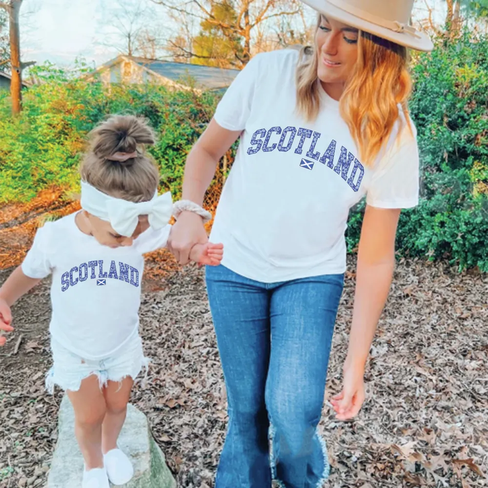 Blue Floral Scotland Matching White T-shirts pregnancy jeans best price