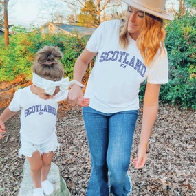 Blue Floral Scotland Matching White T-shirts girls jeans best deals