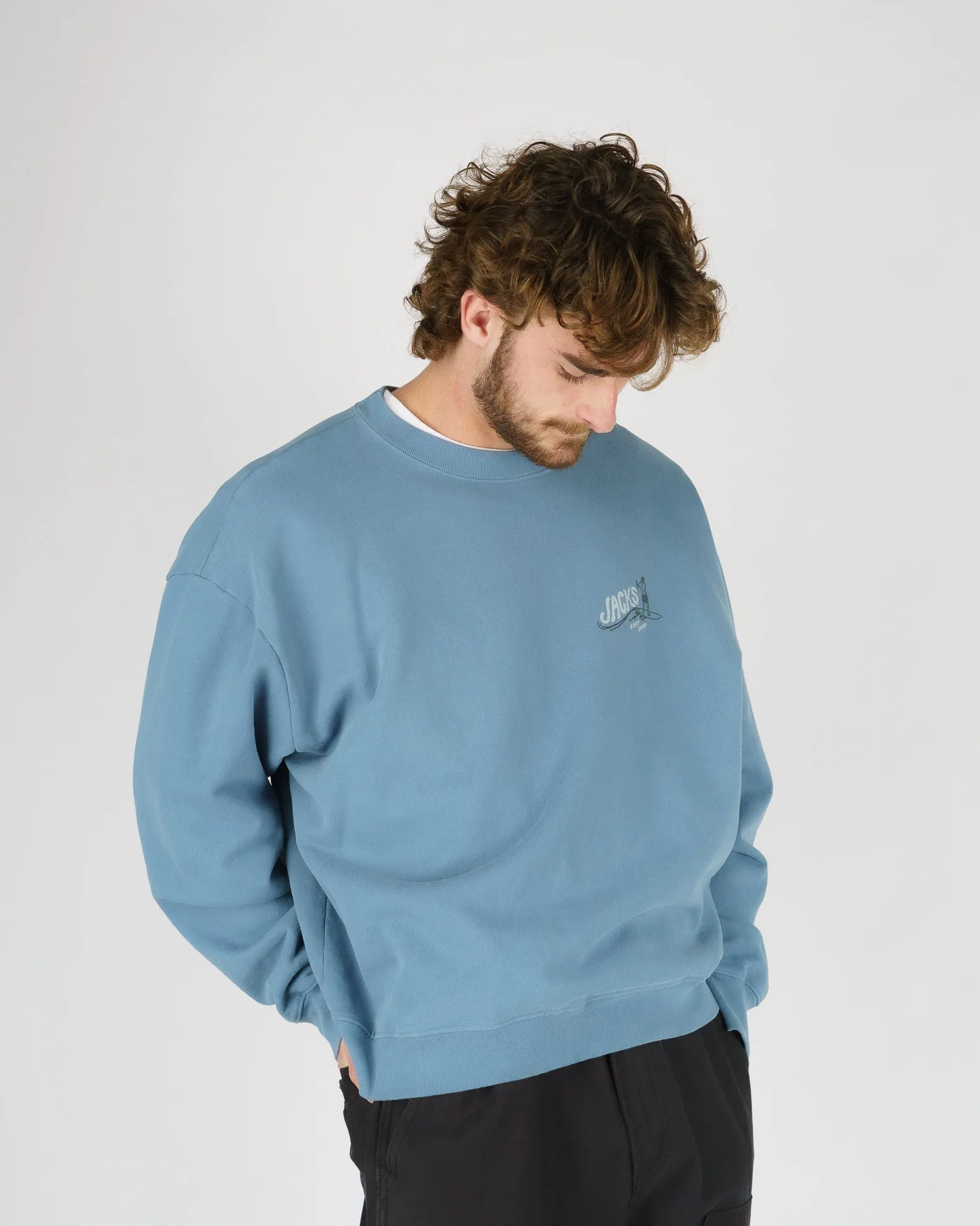 Bobber Heavyweight Crewneck - Blau