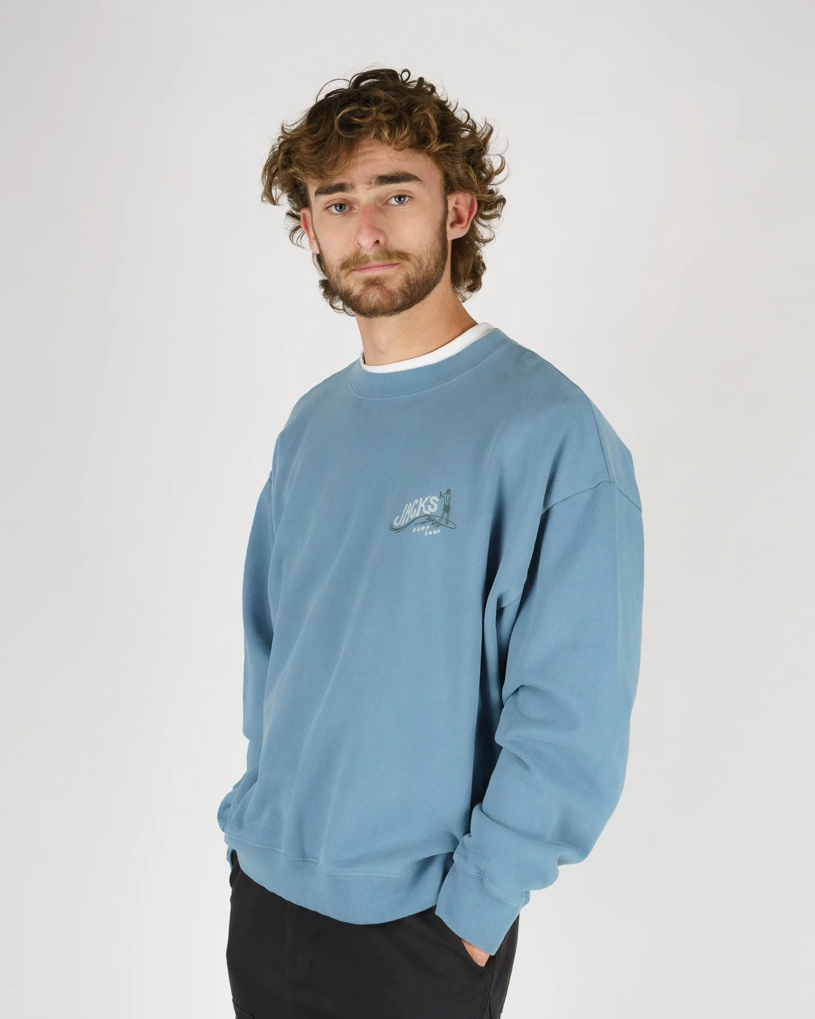 Bobber Heavyweight Crewneck - Blau