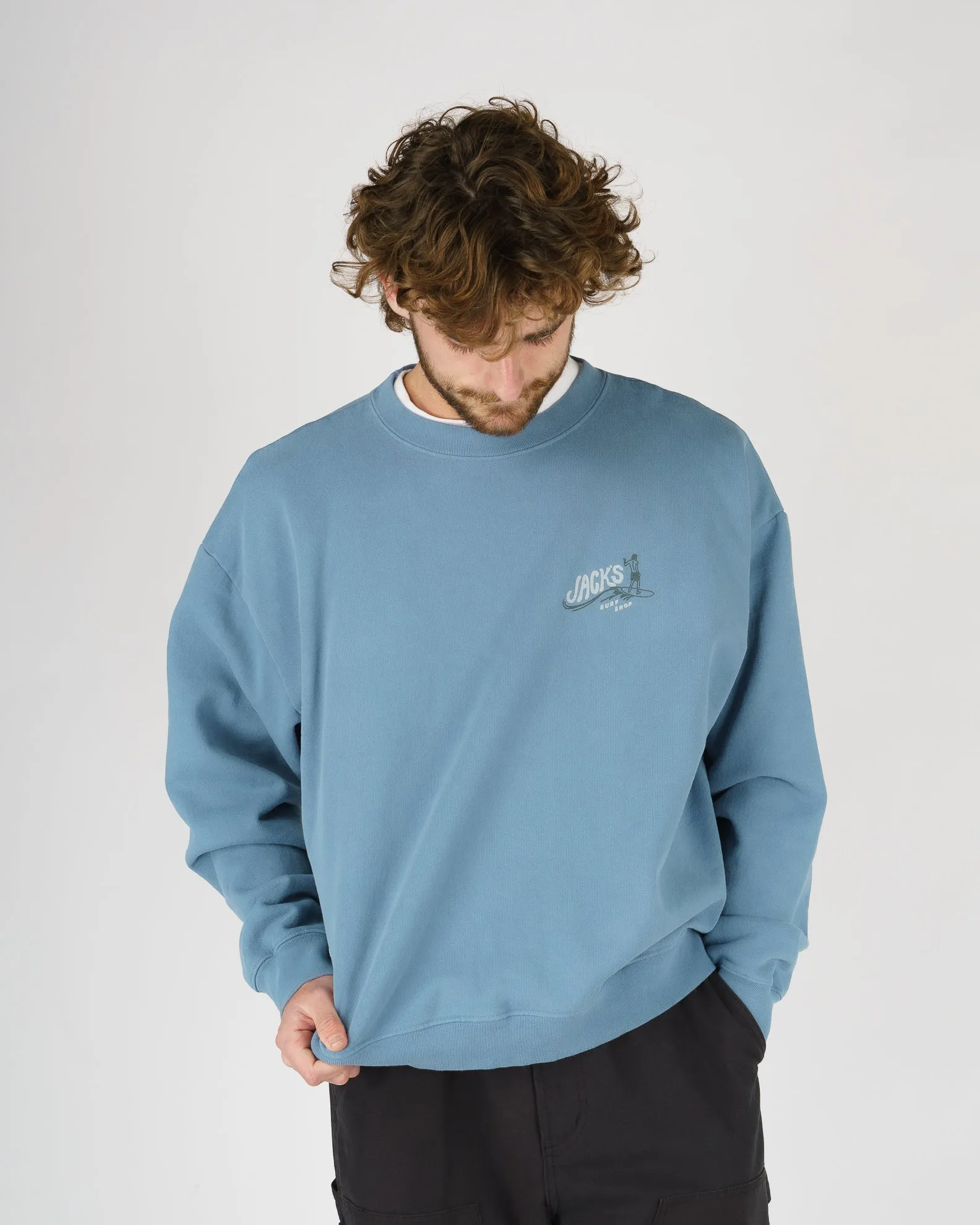 Bobber Heavyweight Crewneck - Blau
