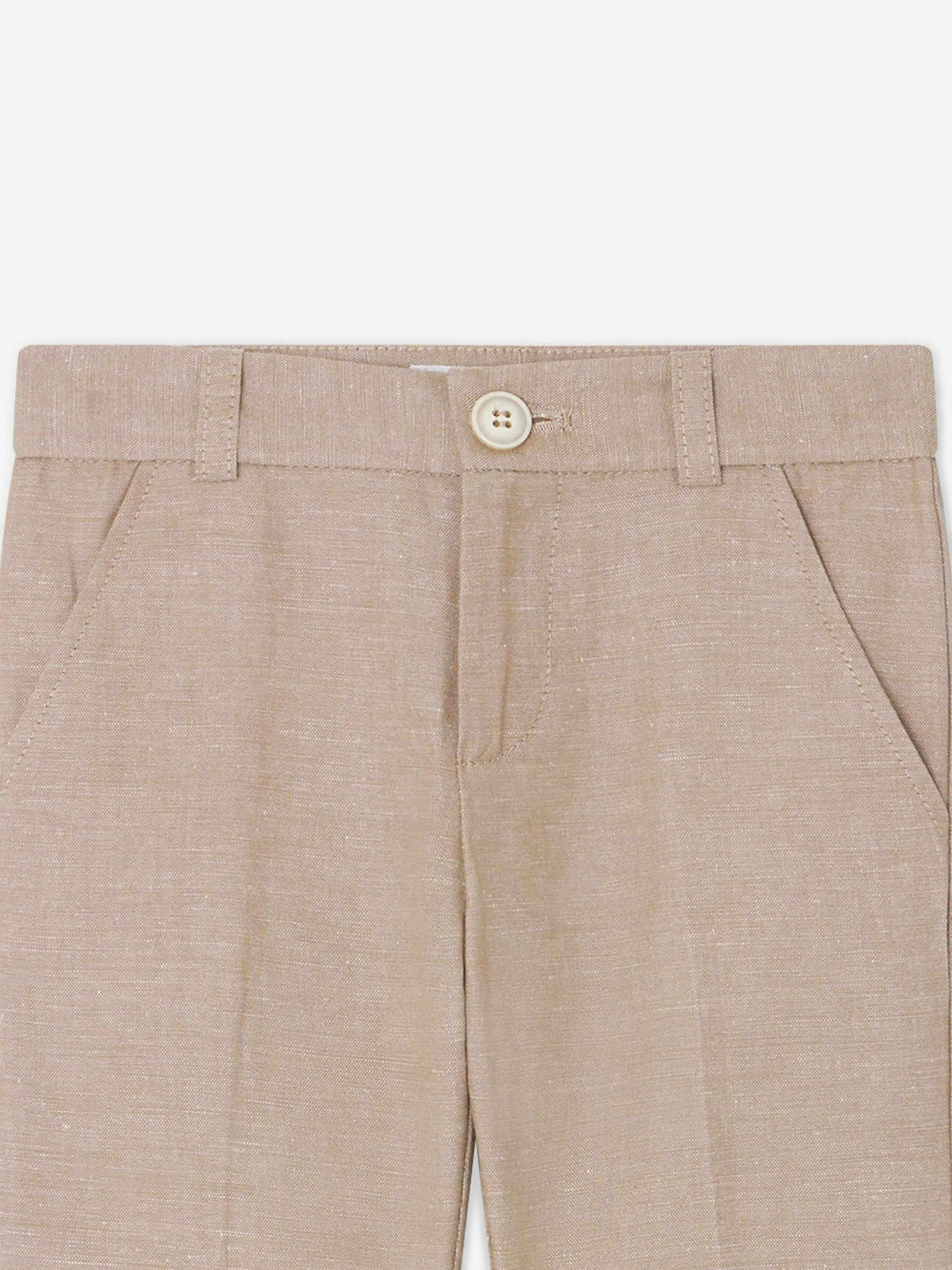 Bonpoint Baby Boys Leinen Decibel Anzug Hose in Braun