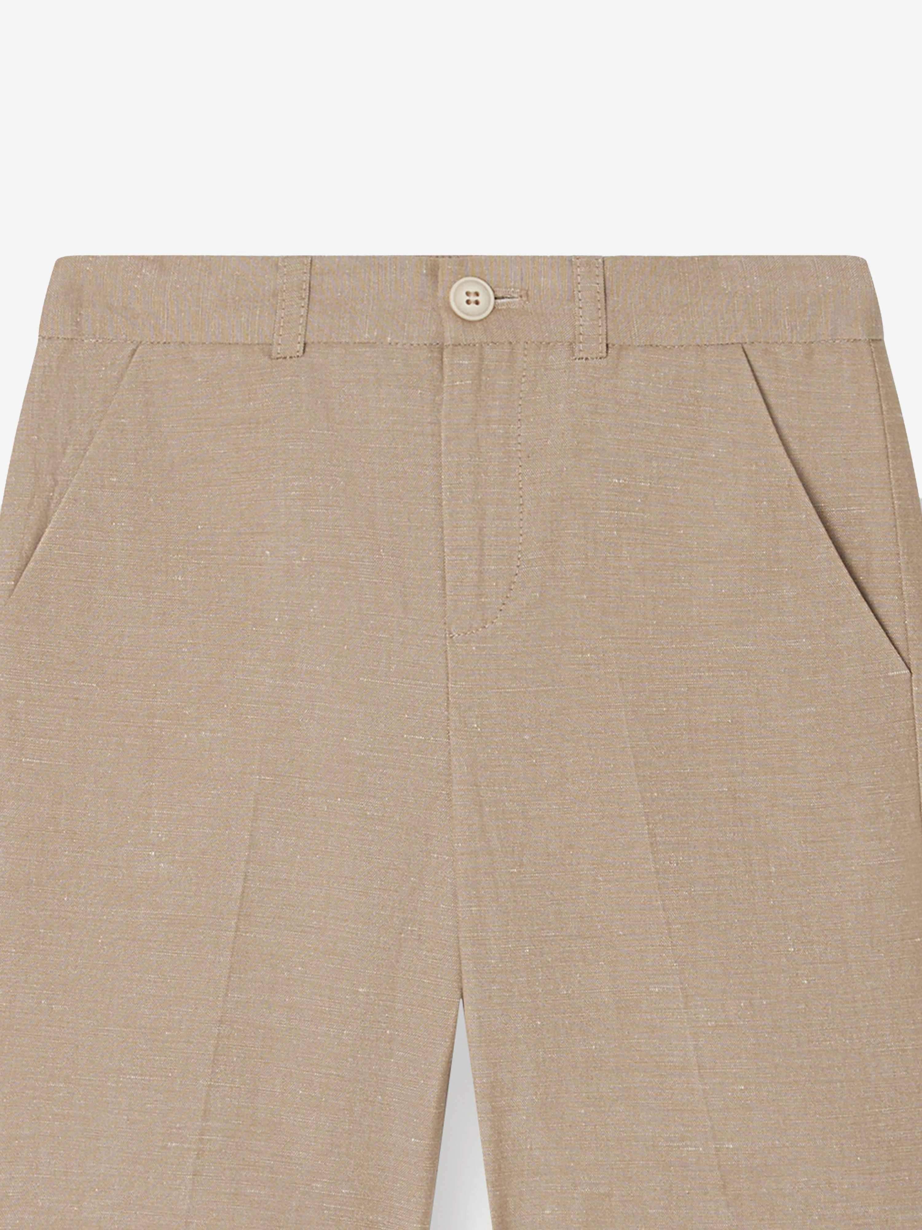 Bonpoint Jungen Leinen Calvin Shorts in Braun