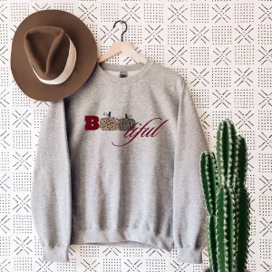 Boo-tiful Women's Halloween Heather Grey Sweatshirt mum jeans promo