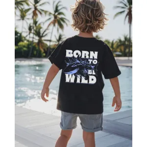 Born To Be Wild Shark Back Logo T-Shirt boys apparel promo code