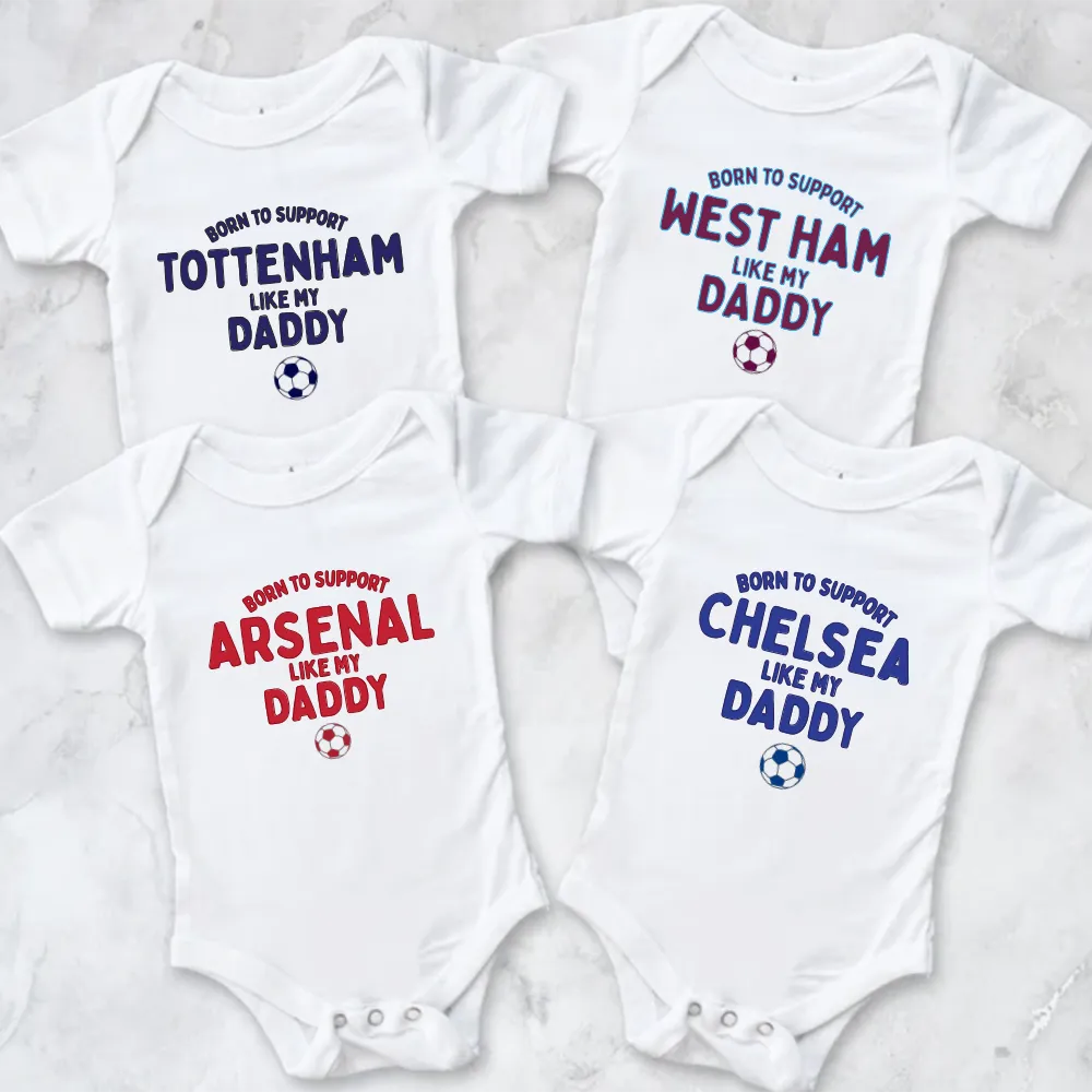 Born To Support Football White Baby Vest cheap baby clothes online