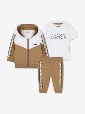 BOSS Baby Jungen Tracksuit-Set in Braun