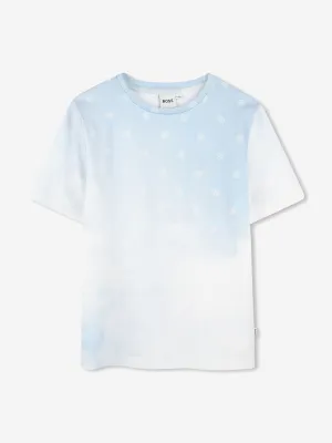 BOSS Boys Doppel-B Wolkenmuster T-Shirt in Blau