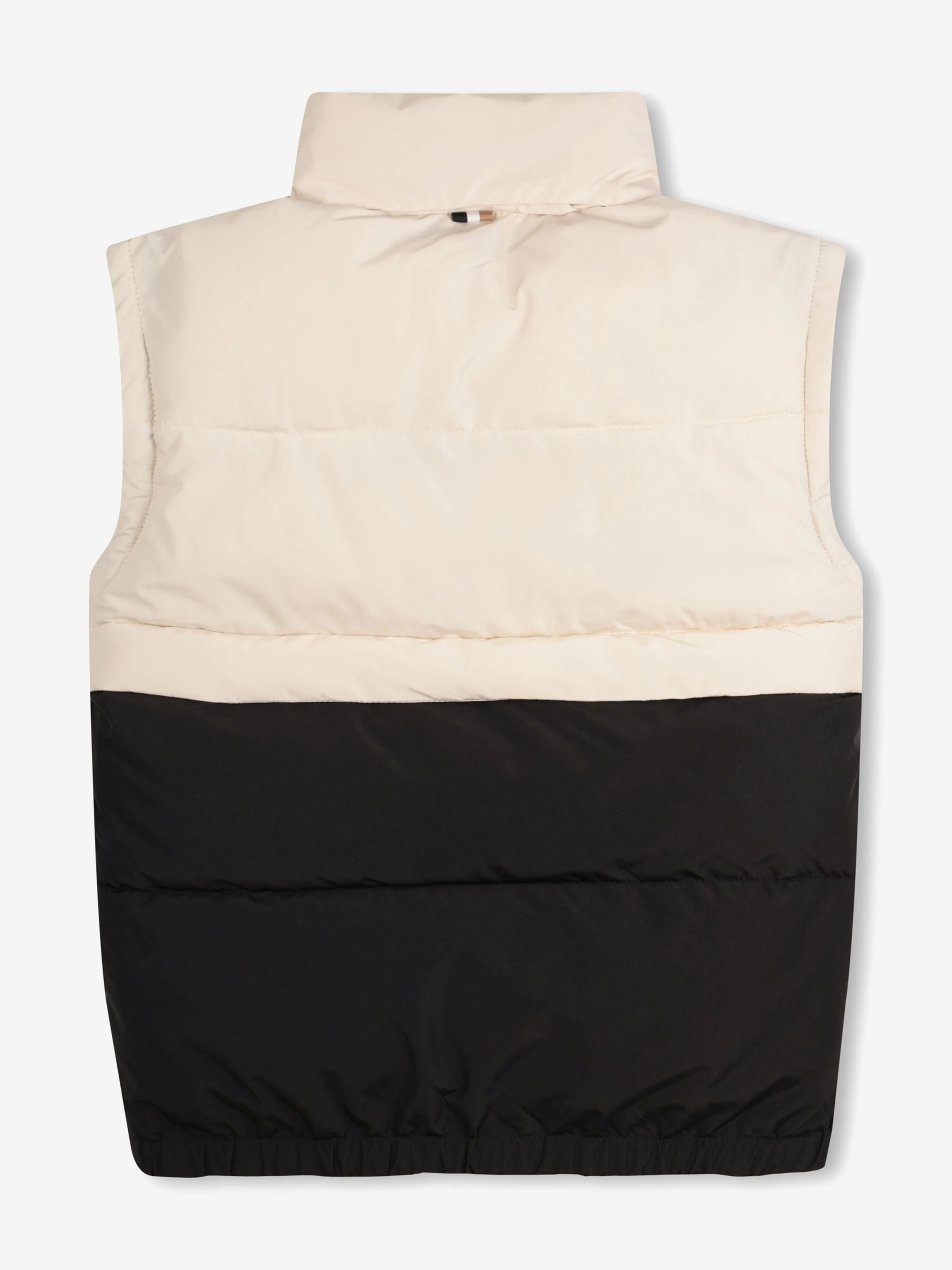 BOSS Boys Down Colourblock Gilet in Beige