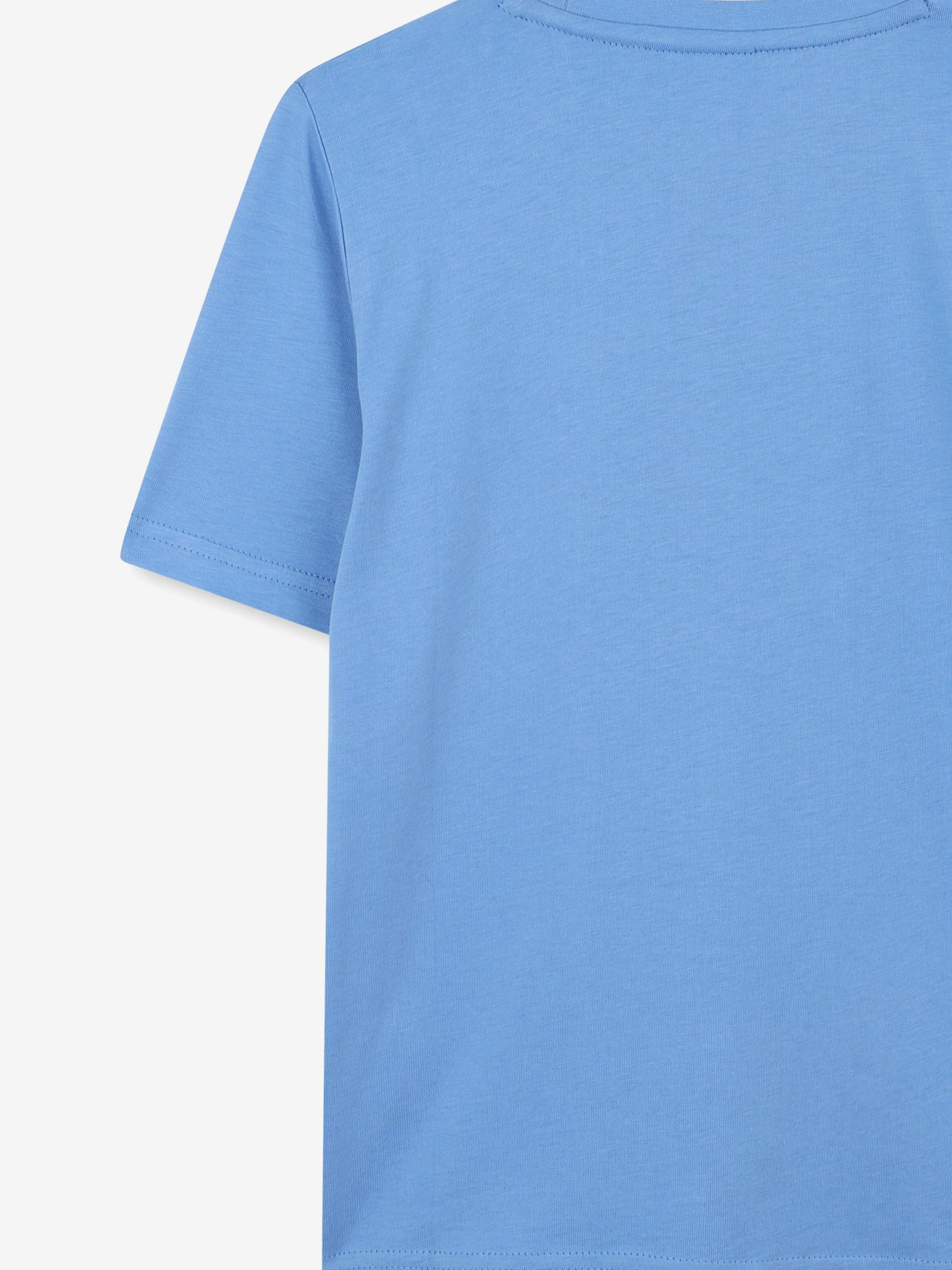 BOSS Boys Logo Print T-Shirt in Blau