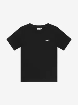BOSS Boys Logo T-Shirt in Schwarz