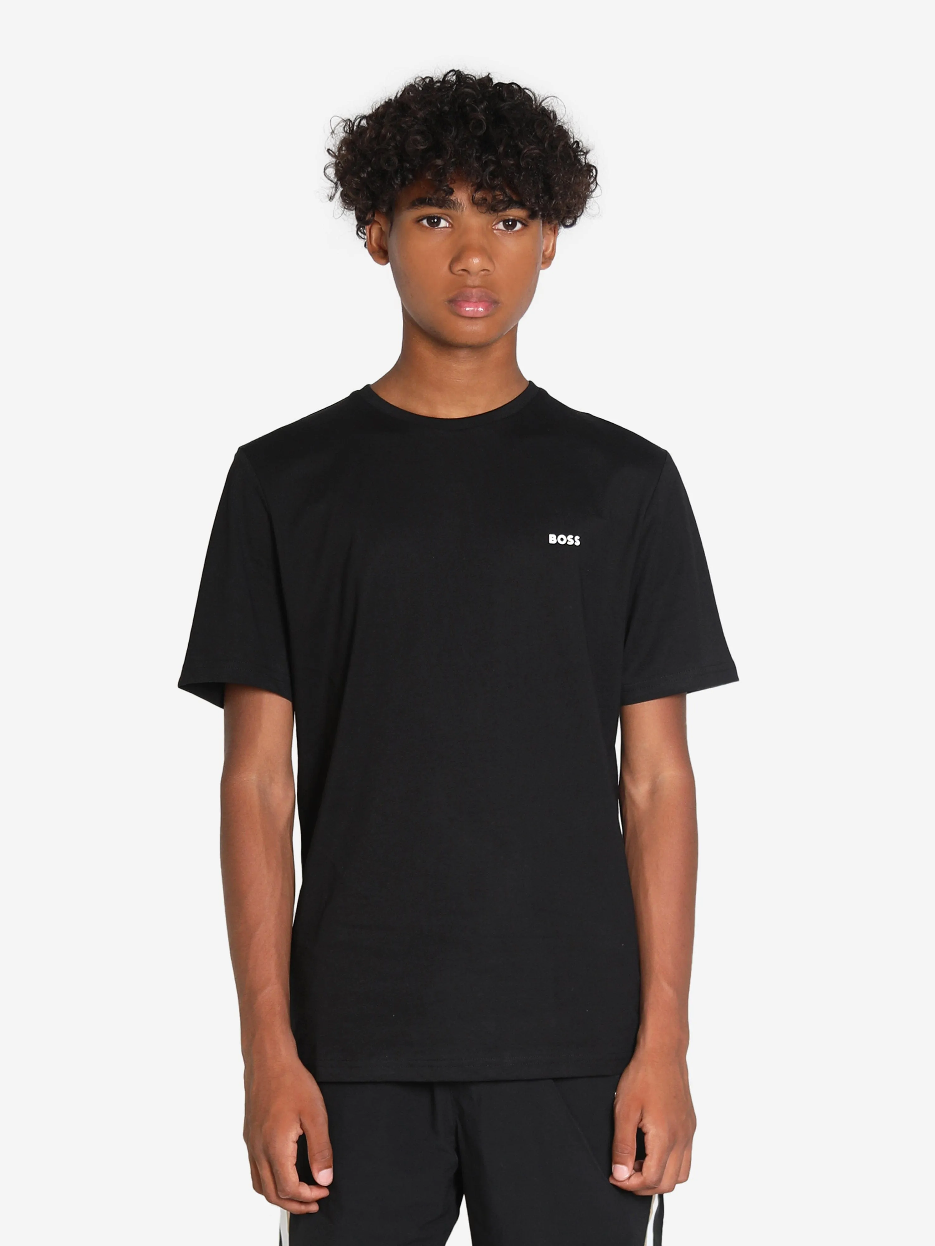 BOSS Boys Logo T-Shirt in Schwarz